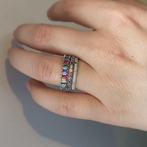 Rainbow stacking ring set